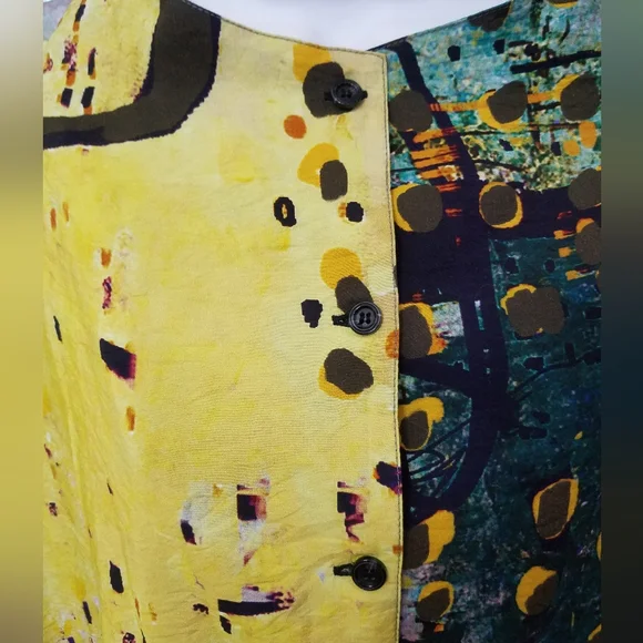 Abstract Yellow and Green Women's Tunic - Picture 9 of 11